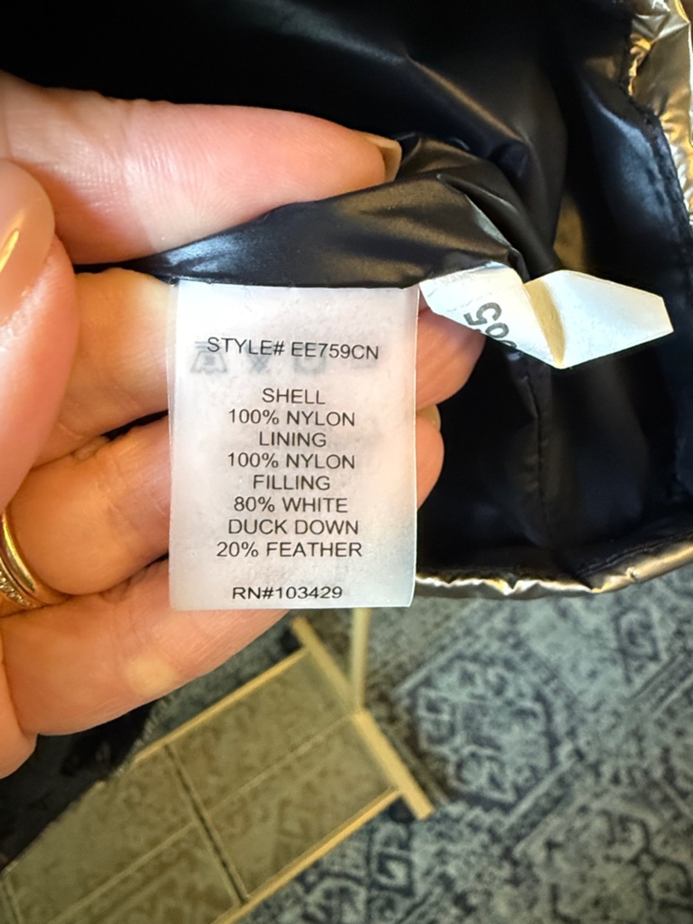 Metallic Gold Puffer Jacket - Picture 2 of 5